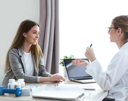 patient and doctor talking