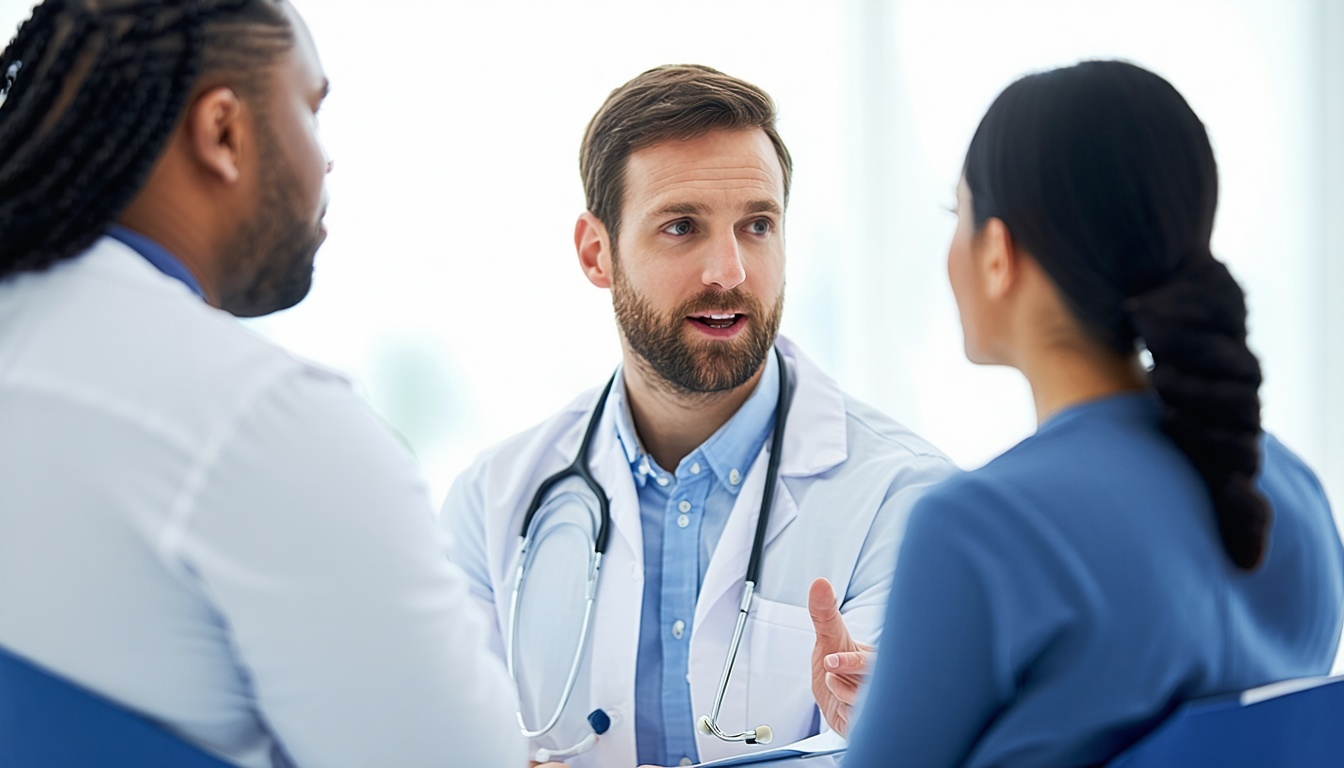 Patient in consultation with a healthcare professional Patient in consultation with a healthcare professional